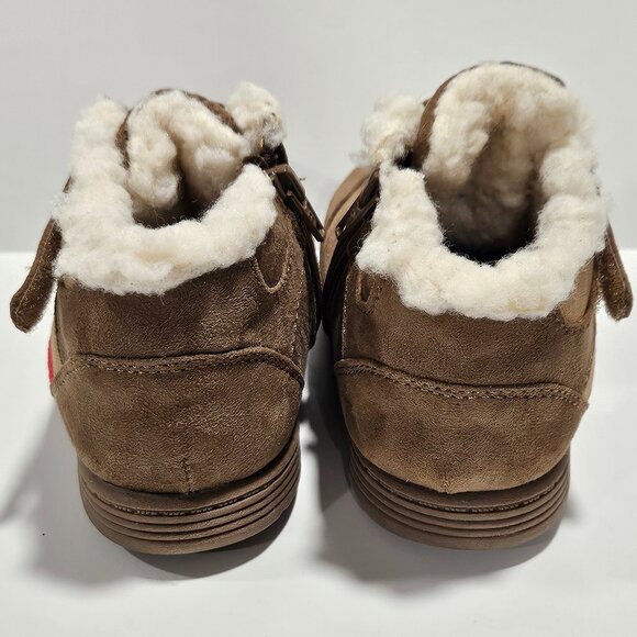 Sesame Street Elmo Brown Faux Suede Toddler Boots Size 8 Fleece Lined - Picture 7 of 9